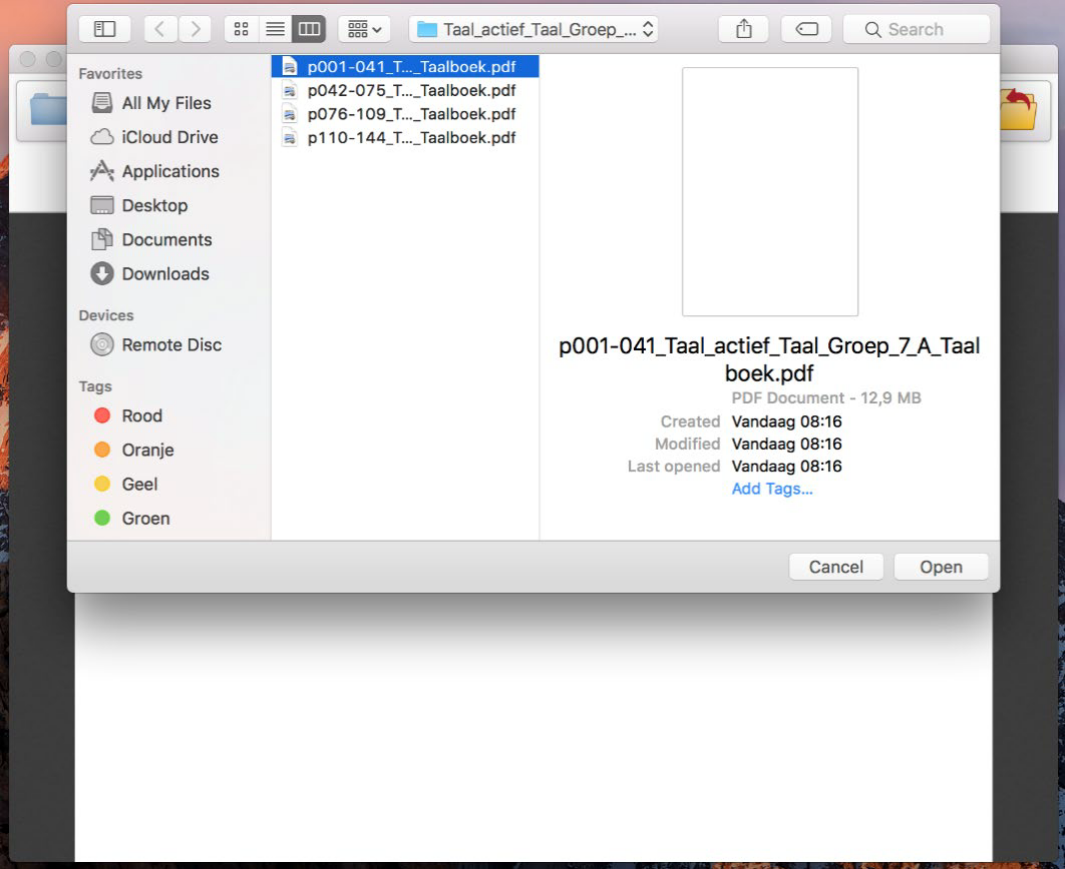Screenshot selecteren boek